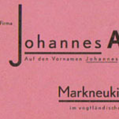 Adler, Johannes - Bestellkarte