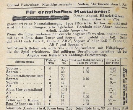 Musikhaus Eschenbach 1938