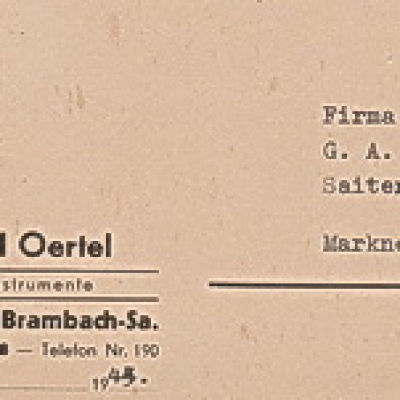 Warenbestellkarte von Richard Oertel - 1943