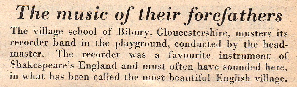 Zeitungsausschnitt 1956 Dorfschule von Bibury