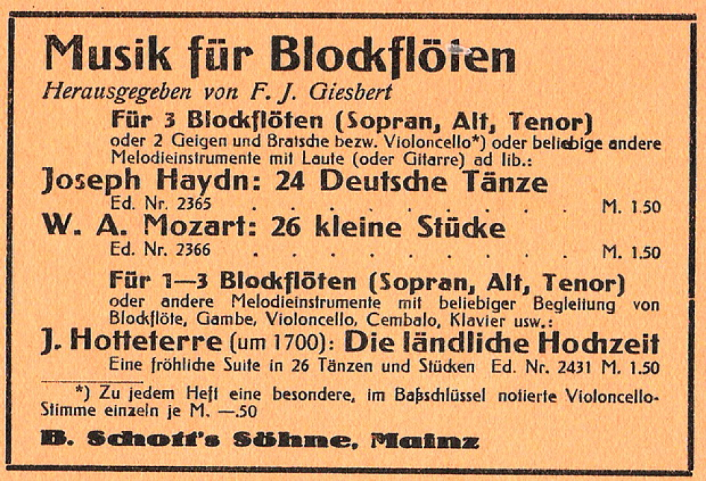 Schott Verlag 1935 - 1