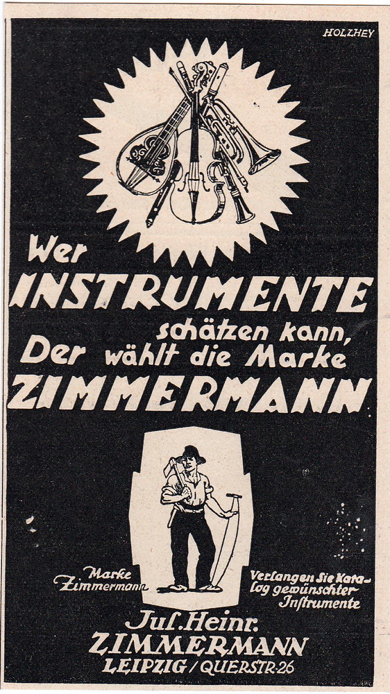 Zimmermann 1924 Zeitungswerbung